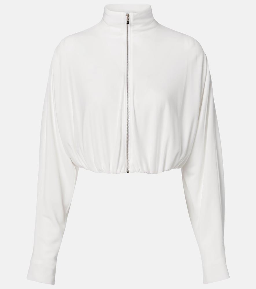 alaïa draped mockneck jersey jacket