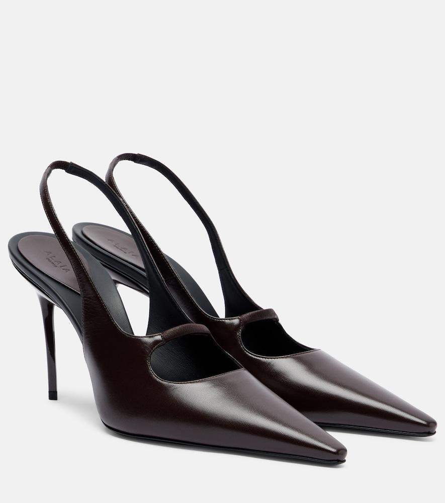 alaïa drop leather slingback pumps