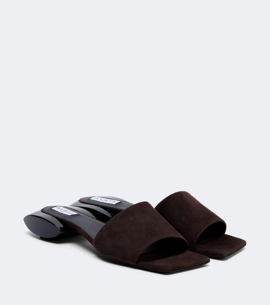 alaïa ellipse suede mules