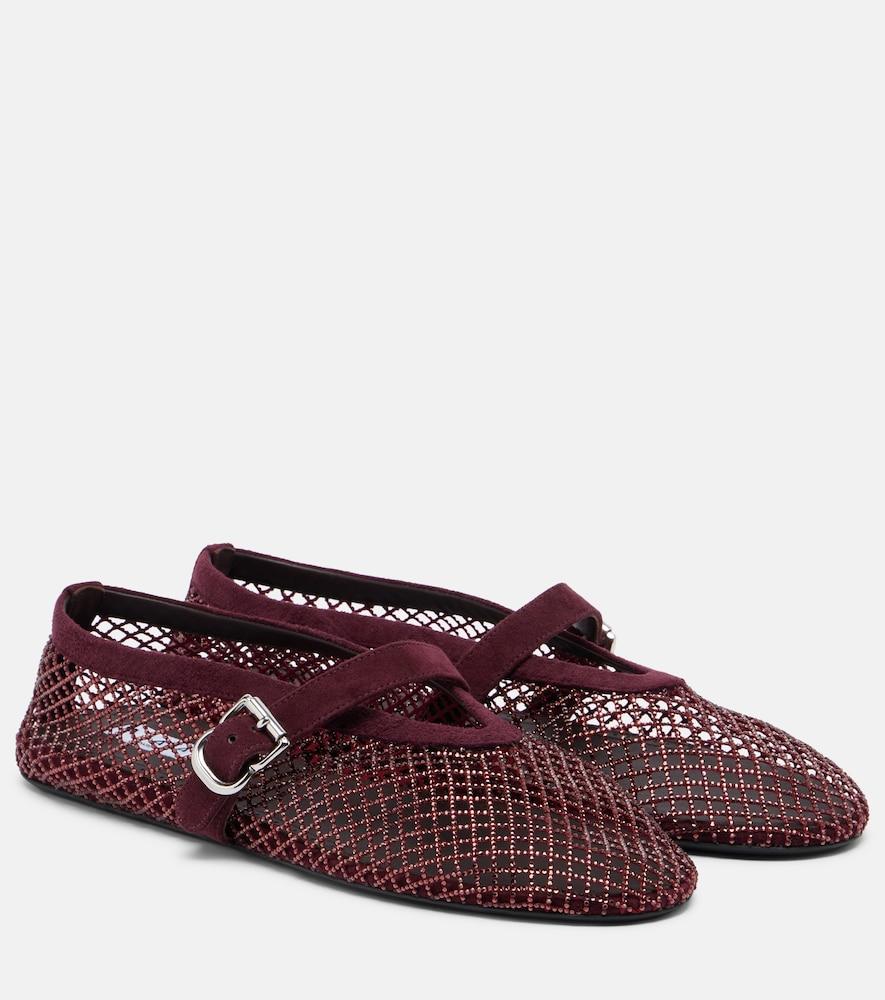 alaïa embellished fishnet ballet flats