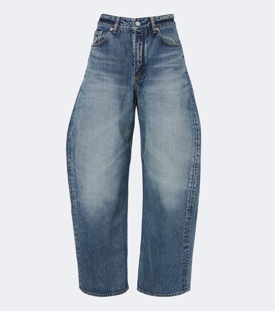 alaïa faded barrel-leg jeans