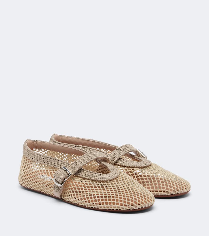 alaïa fishnet mary jane flats