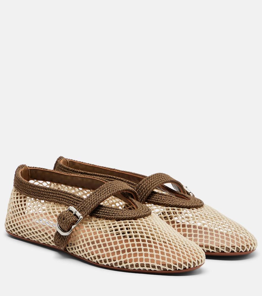 alaïa fishnet mary jane flats