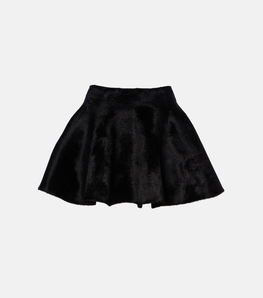 alaïa flared wool-blend miniskirt