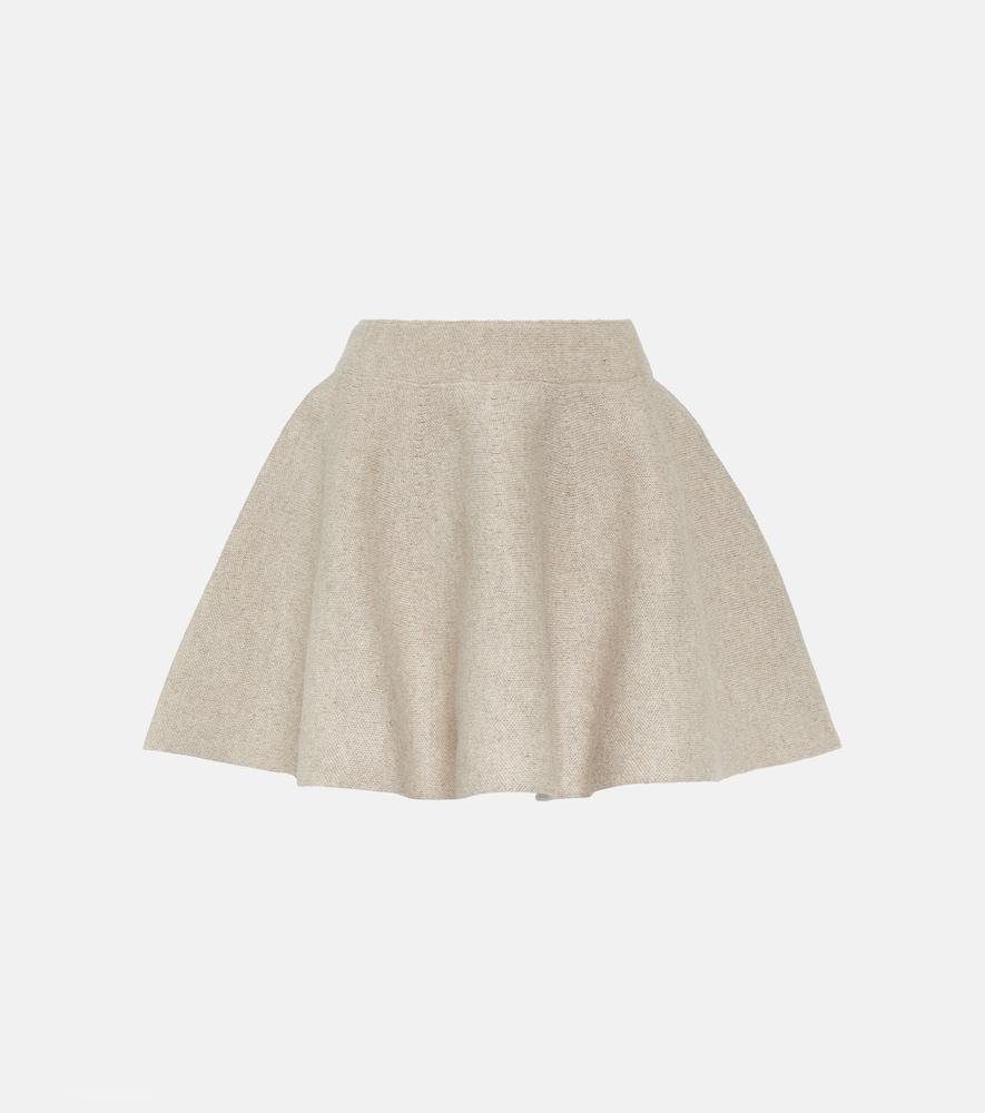 alaïa flared wool-blend miniskirt
