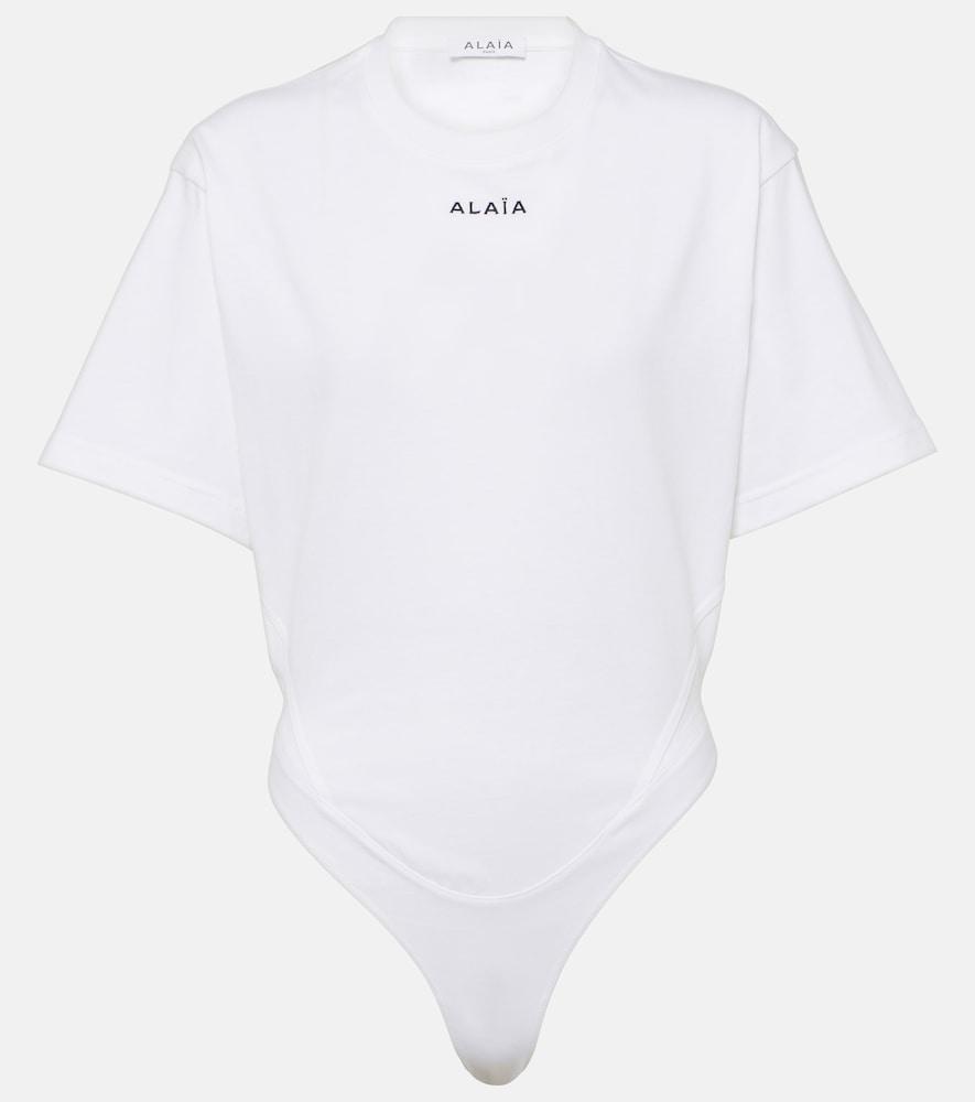 alaïa fluid cotton jersey bodysuit