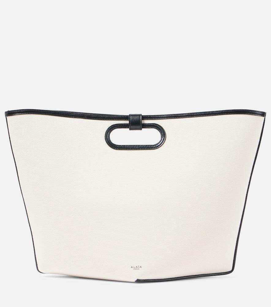 alaïa folded large canvas tote bag