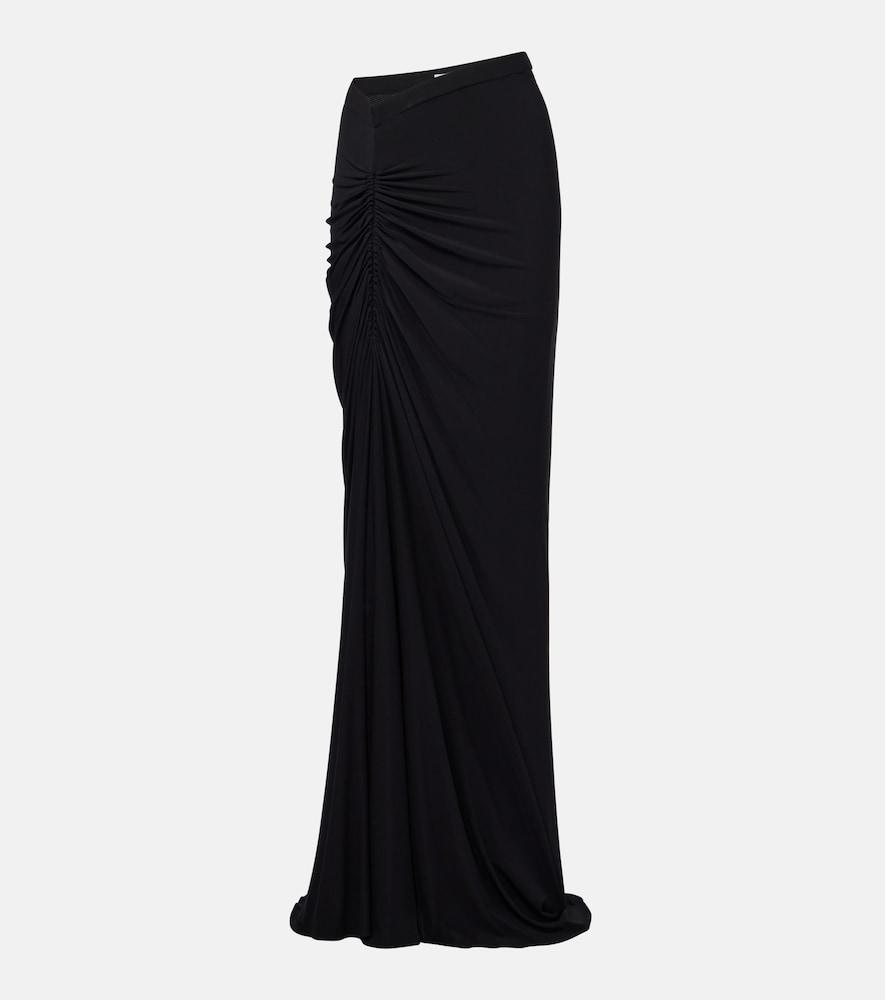 alaïa gathered jersey maxi skirt