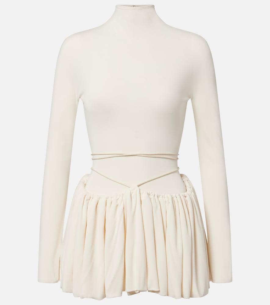 alaïa gathered jersey minidress