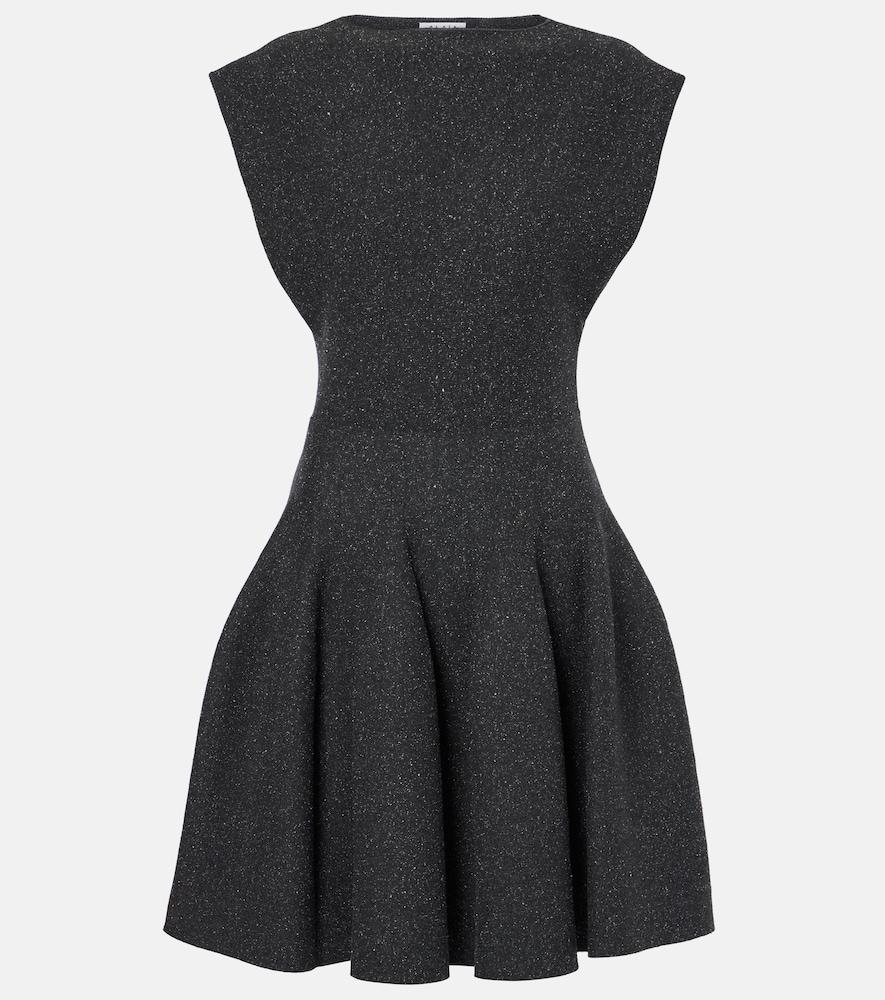 alaïa godet silk-blend minidress