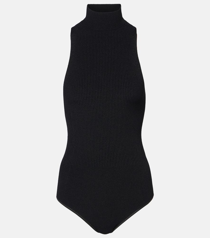 alaïa halterneck jersey bodysuit