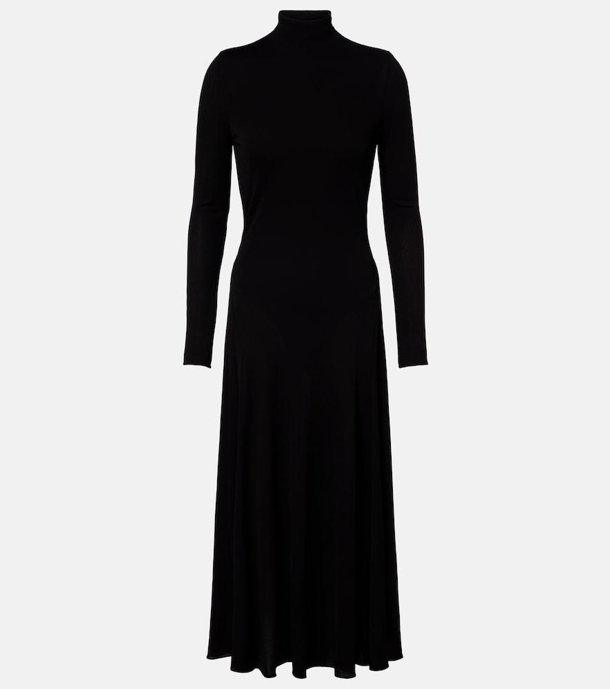 alaïa heart cutout jersey midi dress
