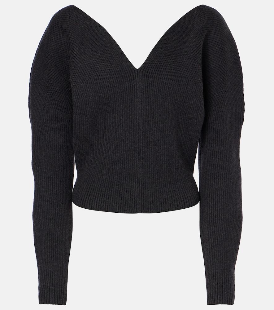 alaïa heart wool-blend sweater