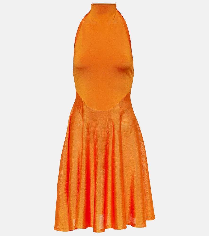 alaïa high-neck jersey minidress