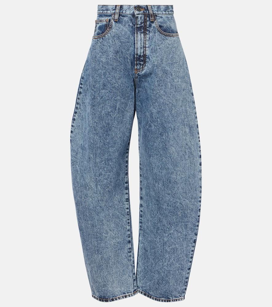 alaïa high-rise barrel-leg jeans