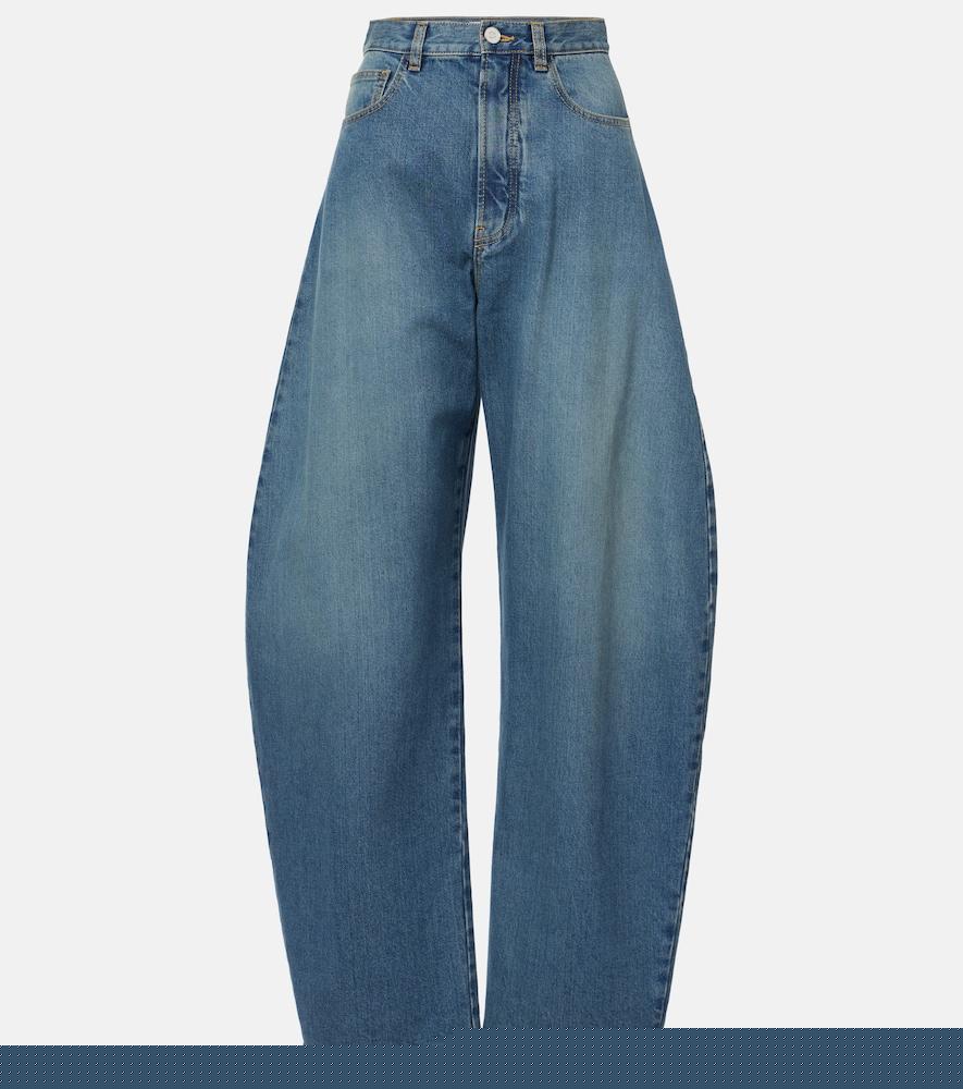 alaïa high-rise barrel-leg jeans