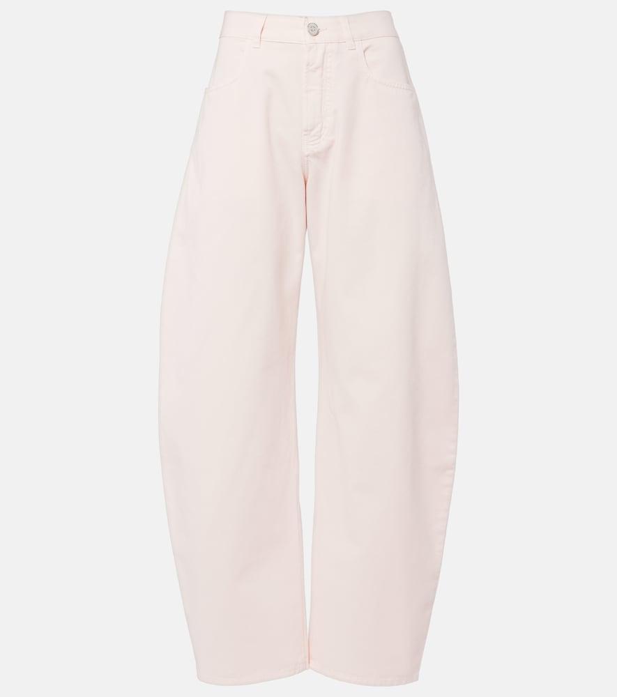 alaïa high-rise barrel-leg jeans