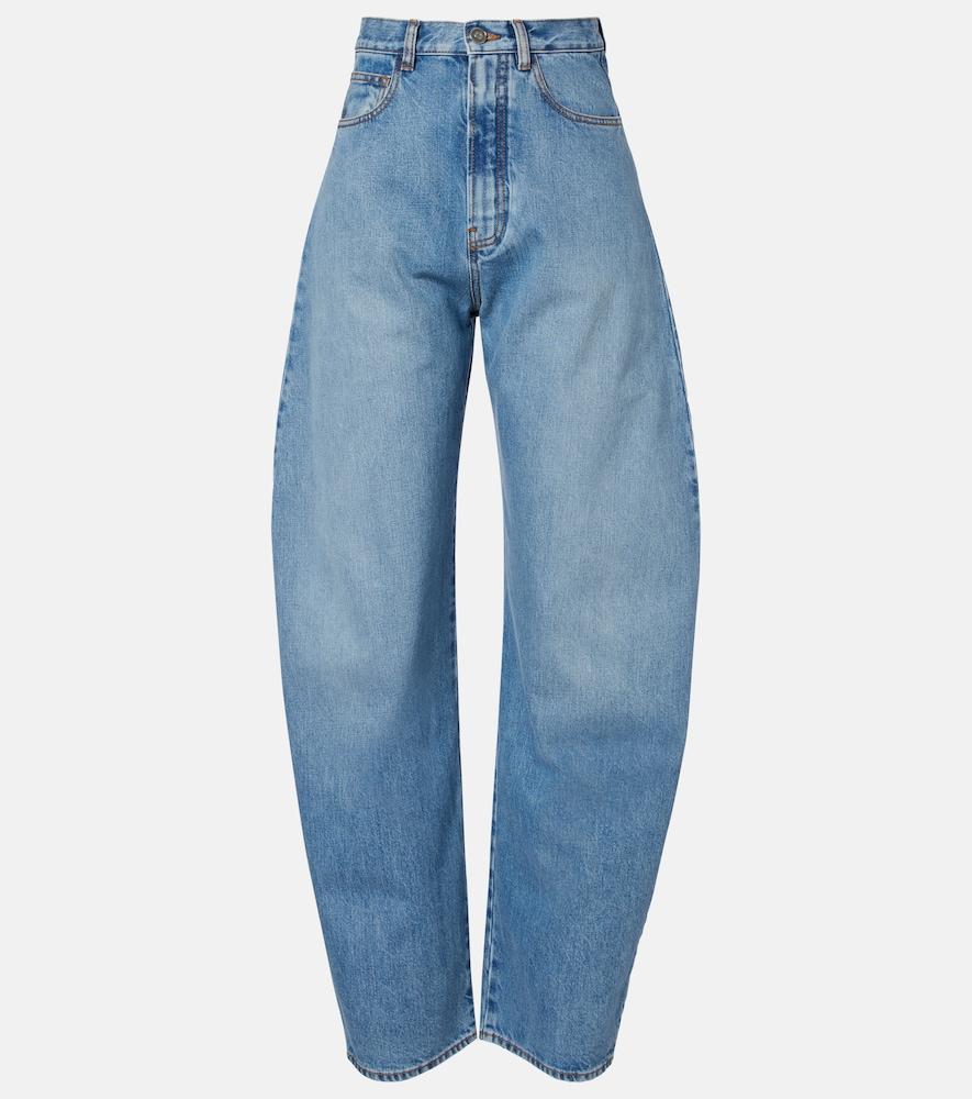 alaïa high-rise barrel-leg jeans