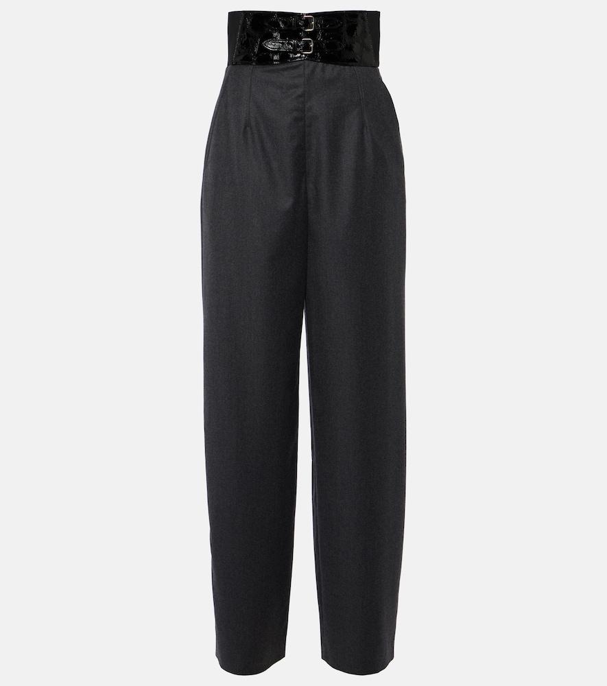 alaïa high-rise virgin wool straight pants