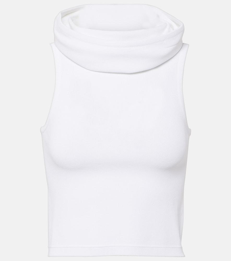 alaïa hooded crop top