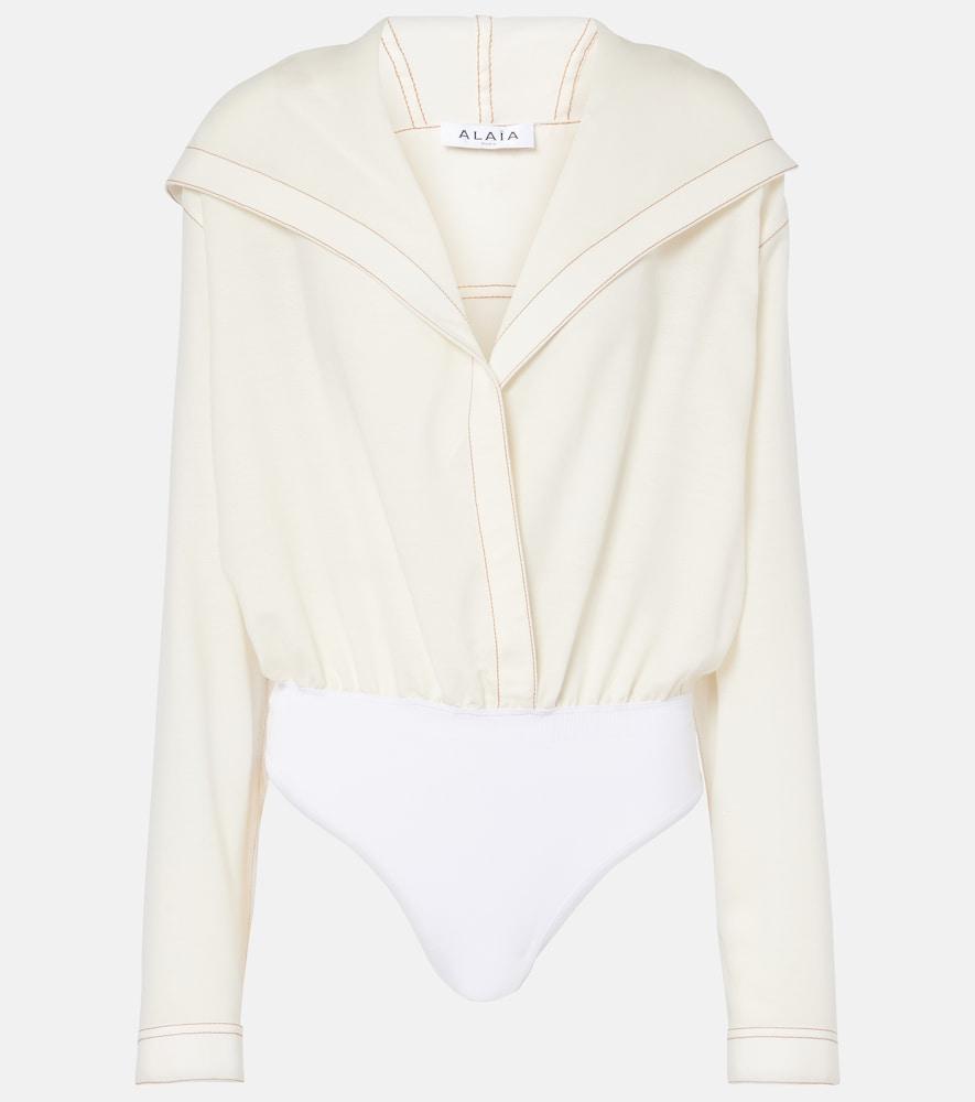 alaïa hooded wool-blend bodysuit