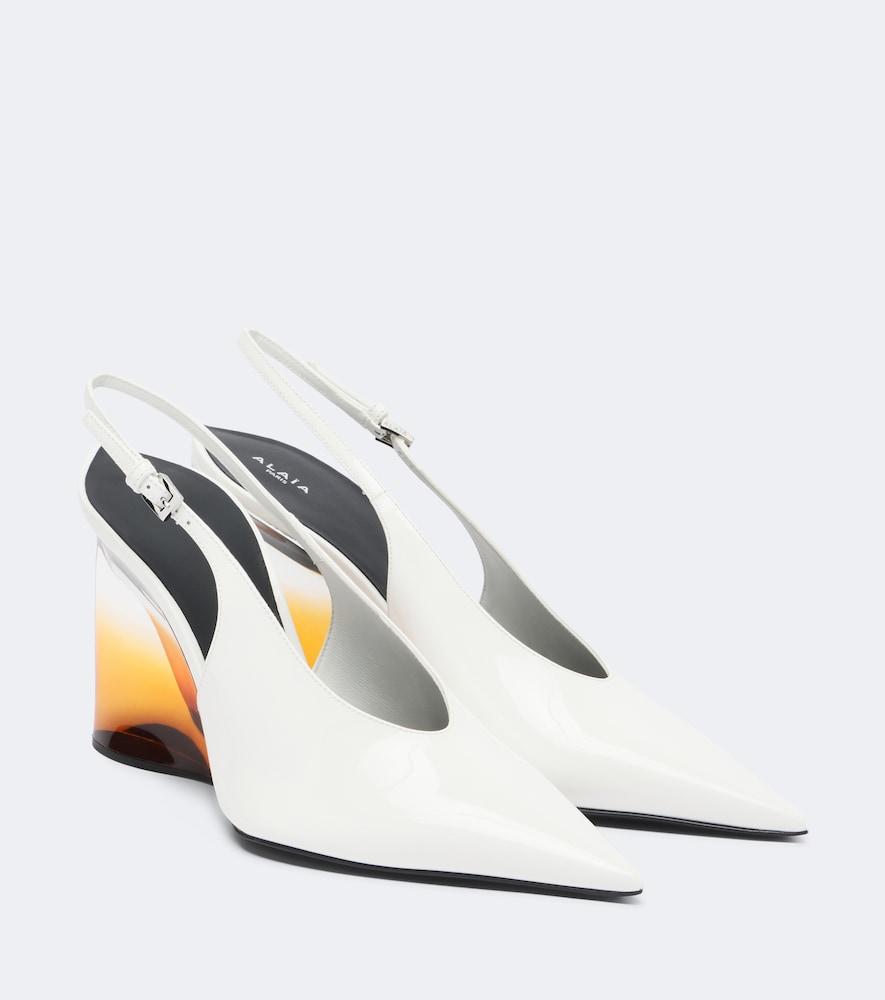 alaïa invisible leather wedge pumps