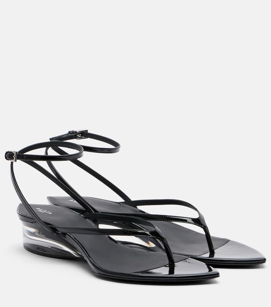 alaïa invisible patent leather thong sandals