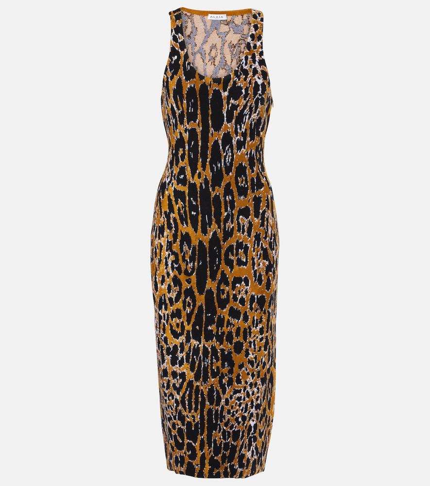alaïa jacquard midi dress