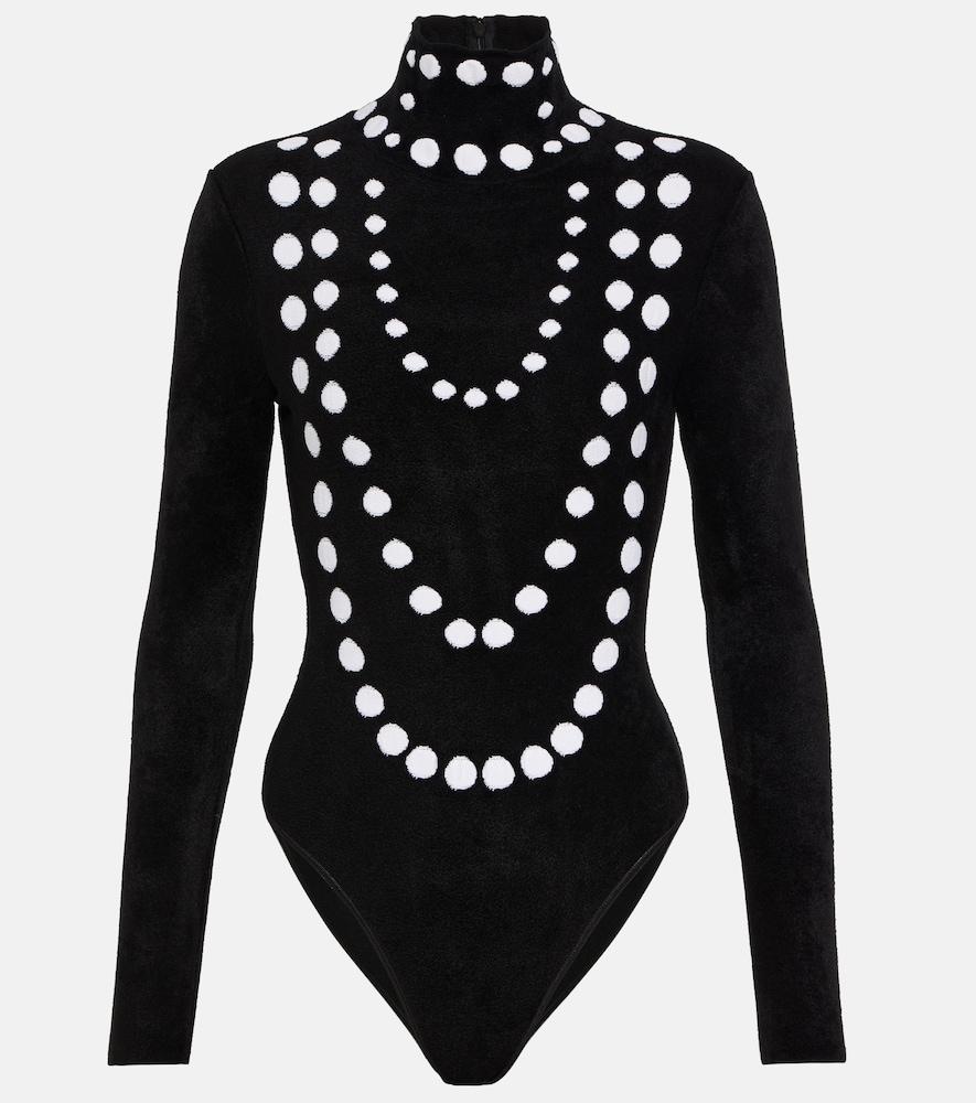 alaïa jacquard velvet chenille bodysuit
