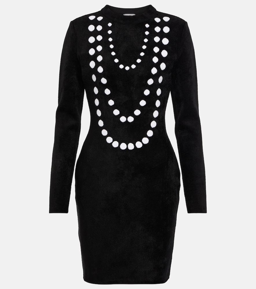 alaïa jacquard wool-blend minidress