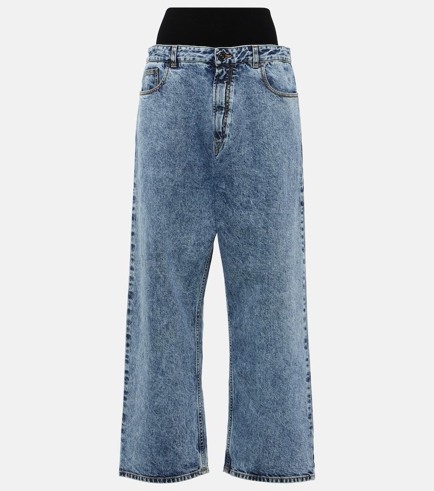 alaïa knit band straight jeans