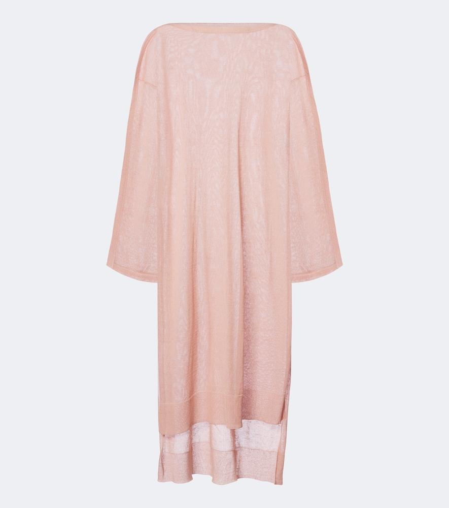 alaïa knitted linen and silk kaftan