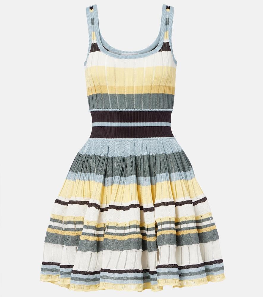 alaïa knitted striped minidress