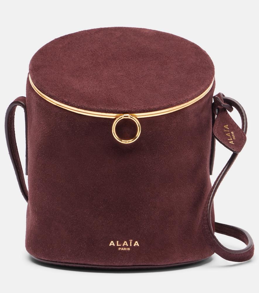 alaïa la canette small suede bucket bag