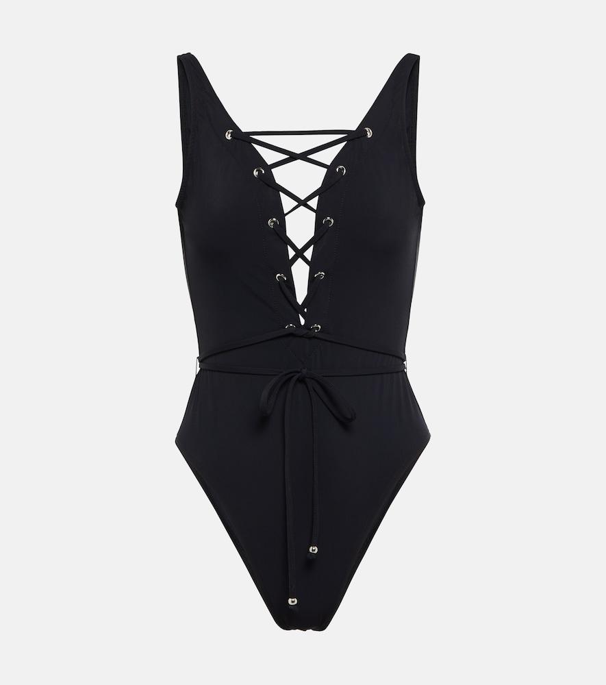 alaïa lace-up swimsuit