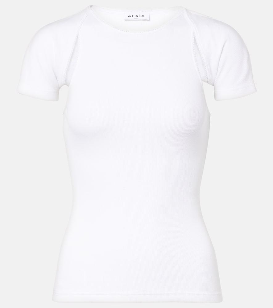 alaïa layered ribbed-knit jersey top