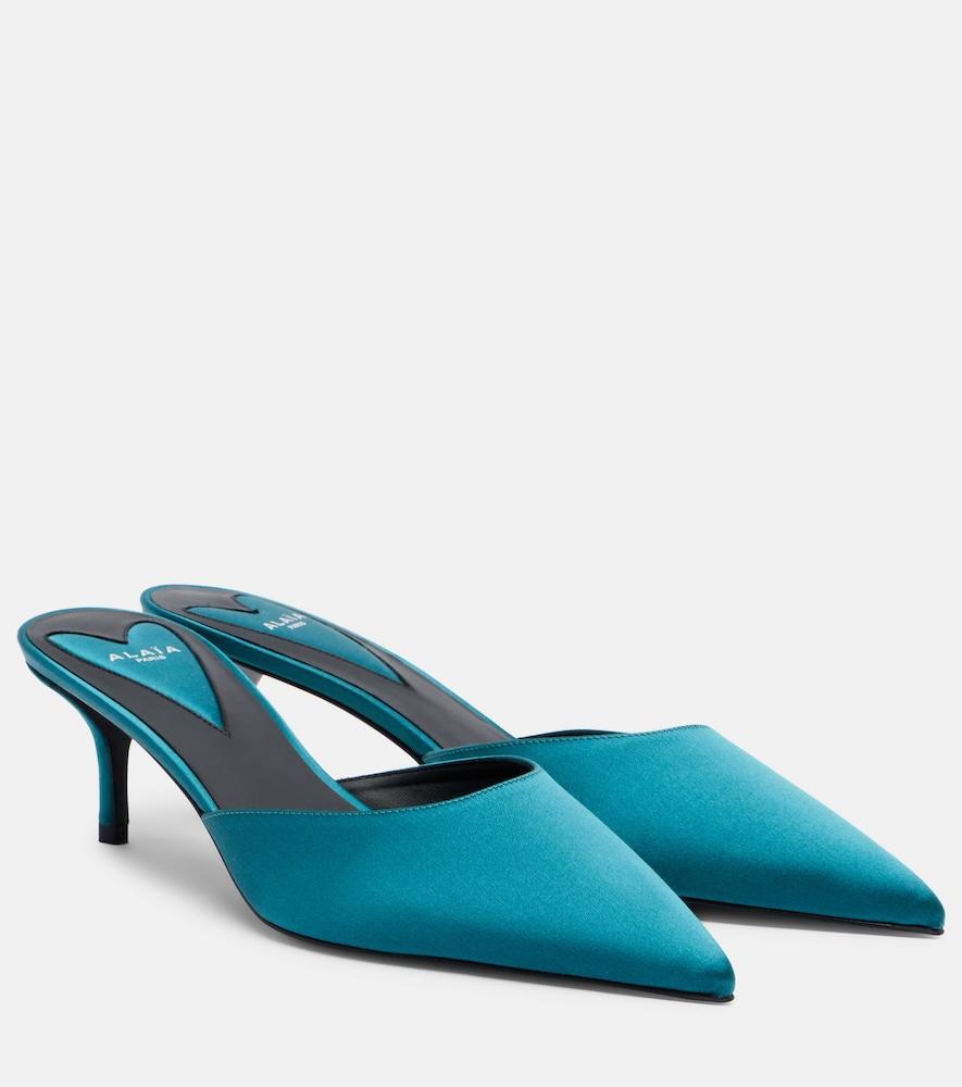 alaïa le coeur satin mules