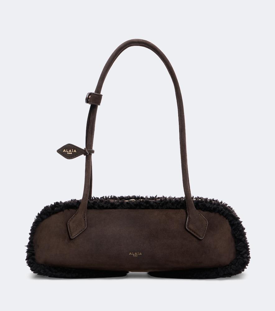 alaïa le teckel medium suede shoulder bag