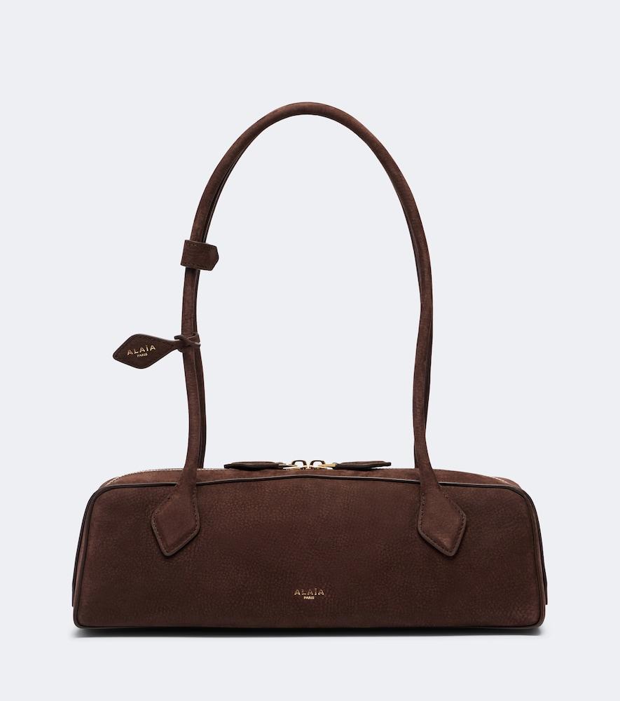 alaïa le teckel medium suede shoulder bag