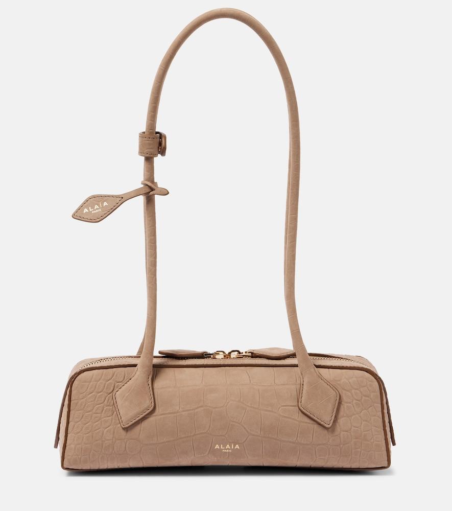alaïa le teckel small croc-effect shoulder bag