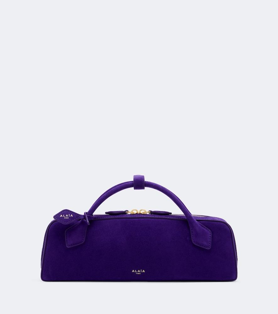 alaïa le teckel small suede clutch