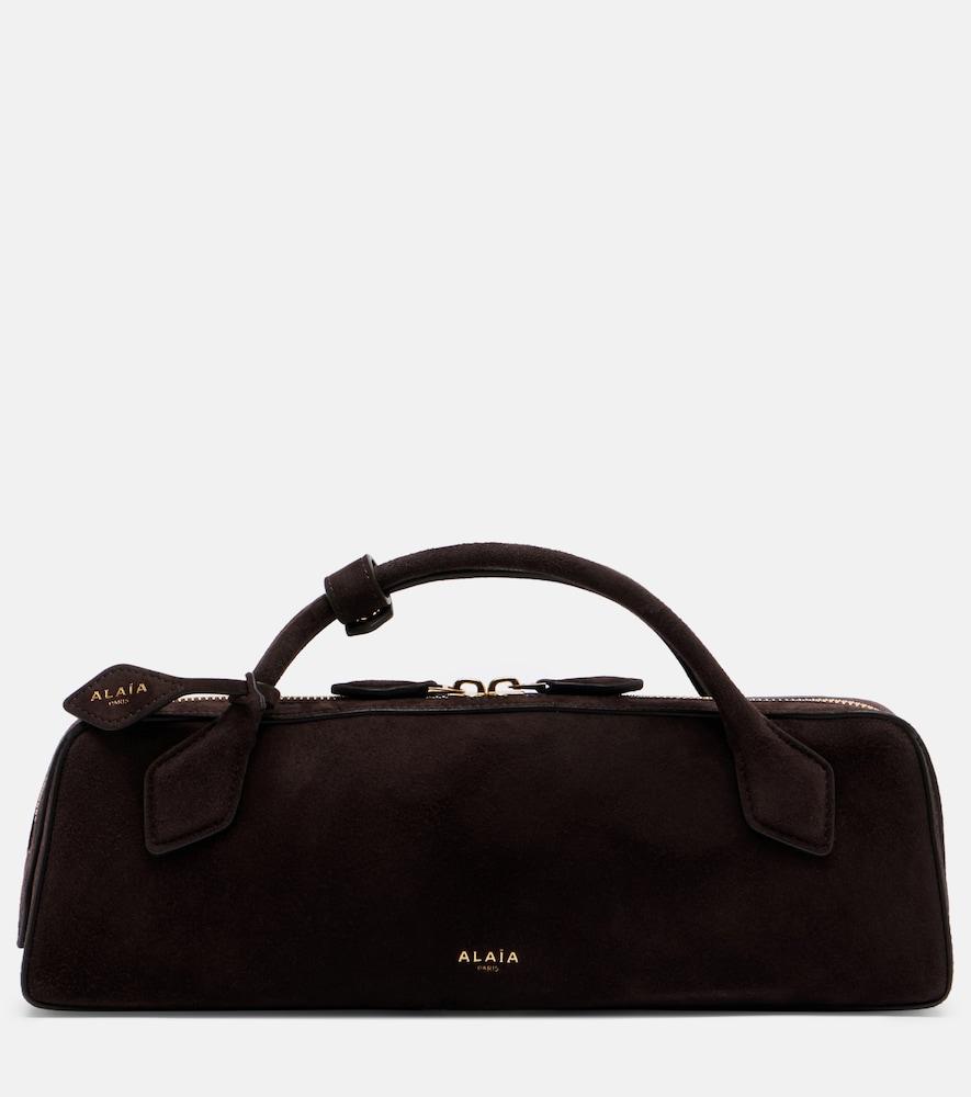 alaïa le teckel small suede clutch