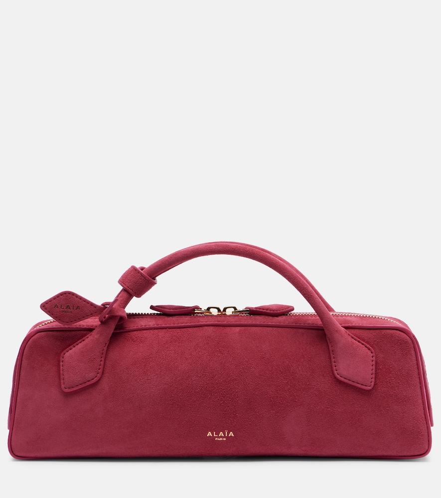alaïa le teckel small suede clutch