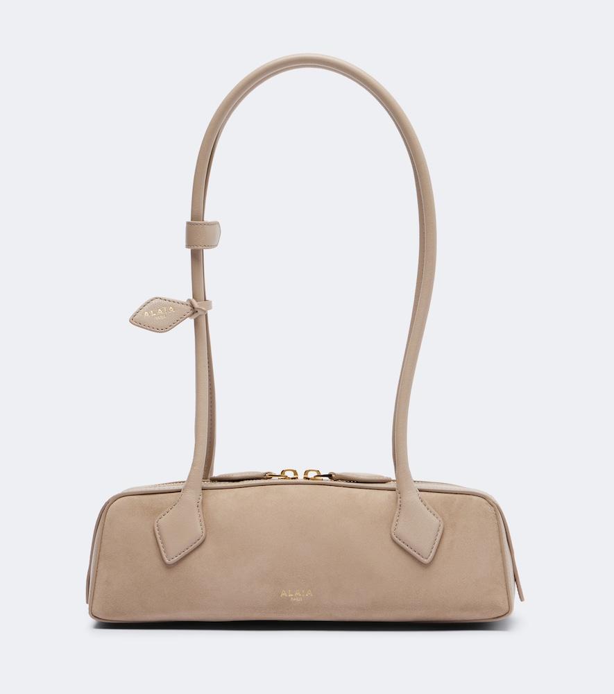 alaïa le teckel small suede shoulder bag