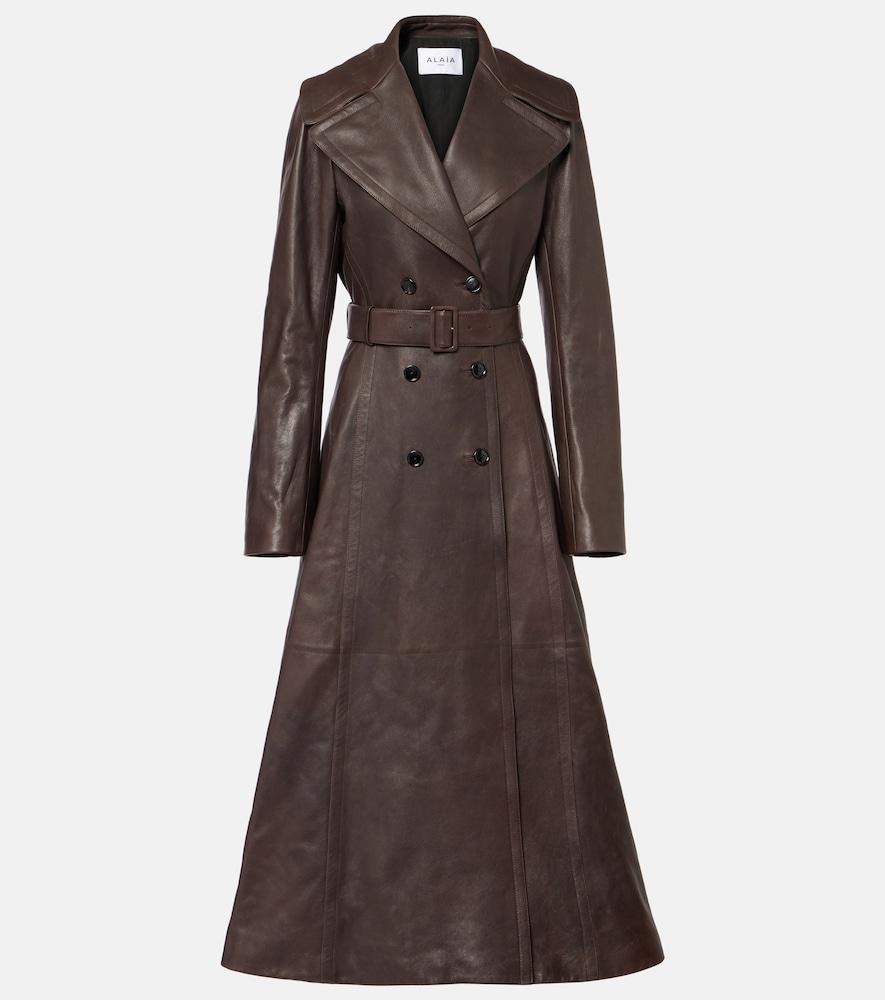 alaïa leather coat