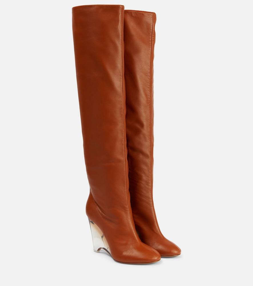 alaïa leather knee-high boots