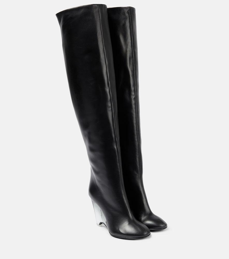alaïa leather knee-high boots