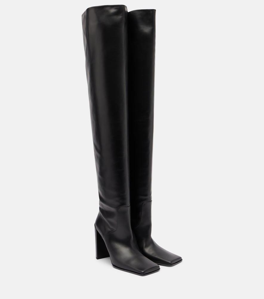 alaïa leather over-the-knee boots