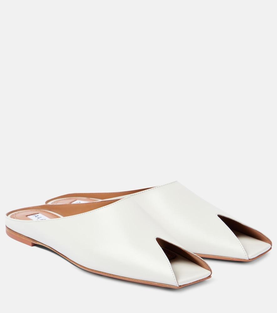 alaïa leather peep-toe mules