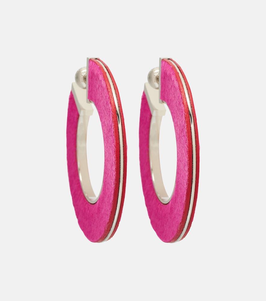 alaïa leather-trimmed earrings